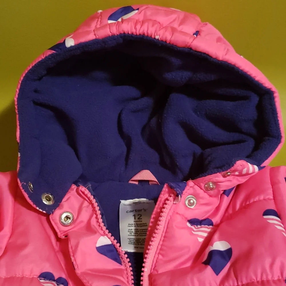 CARTER'S BABY GIRL CUTE HOODED JACKET 12M
